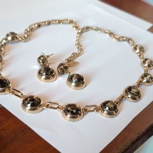 Coldwater Creek Gold Necklace with Black Accents